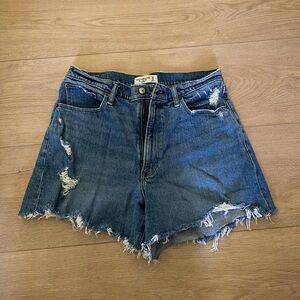 Abercrombie & Fitch Distressed Blue Denim Shorts